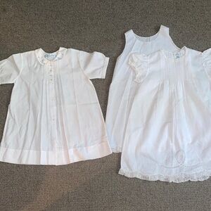 Feltman Bros Hand Embroidered Baby Dress with Slip and Day Gown sz